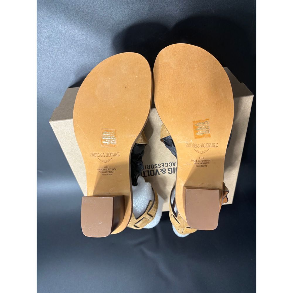 Zadig & Voltaire NIB Cecilia Caprese Sandal Suede In Brown Sz FR38/US8 MSRP $498 - Picture 6 of 9